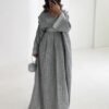 Gray & silver linen Gown