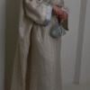 Beige & silver linen gown