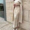 Beige embroidered gown