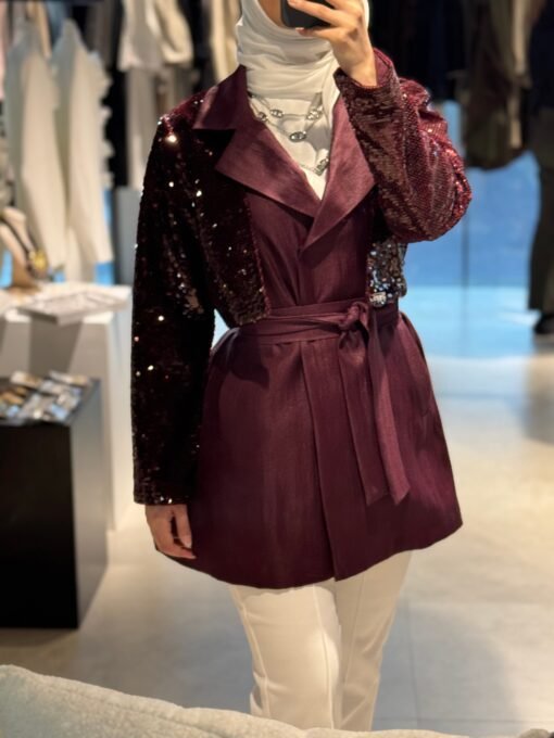 Maroon sequence blazer