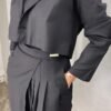 Linen pants & cropped blazer set